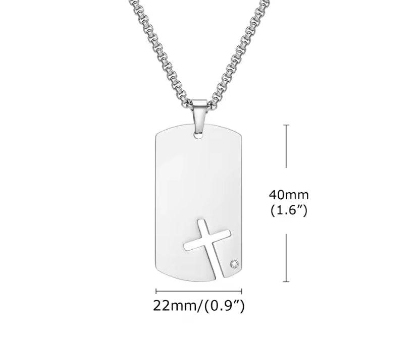kruis dog tag ketting