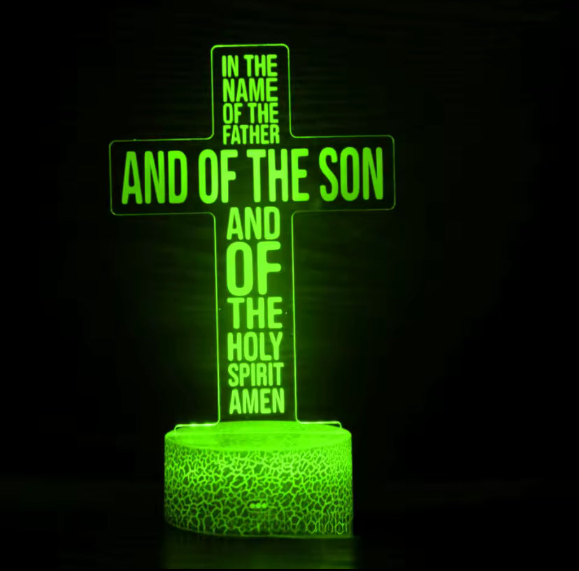 Acryl Kruis 3D Lamp