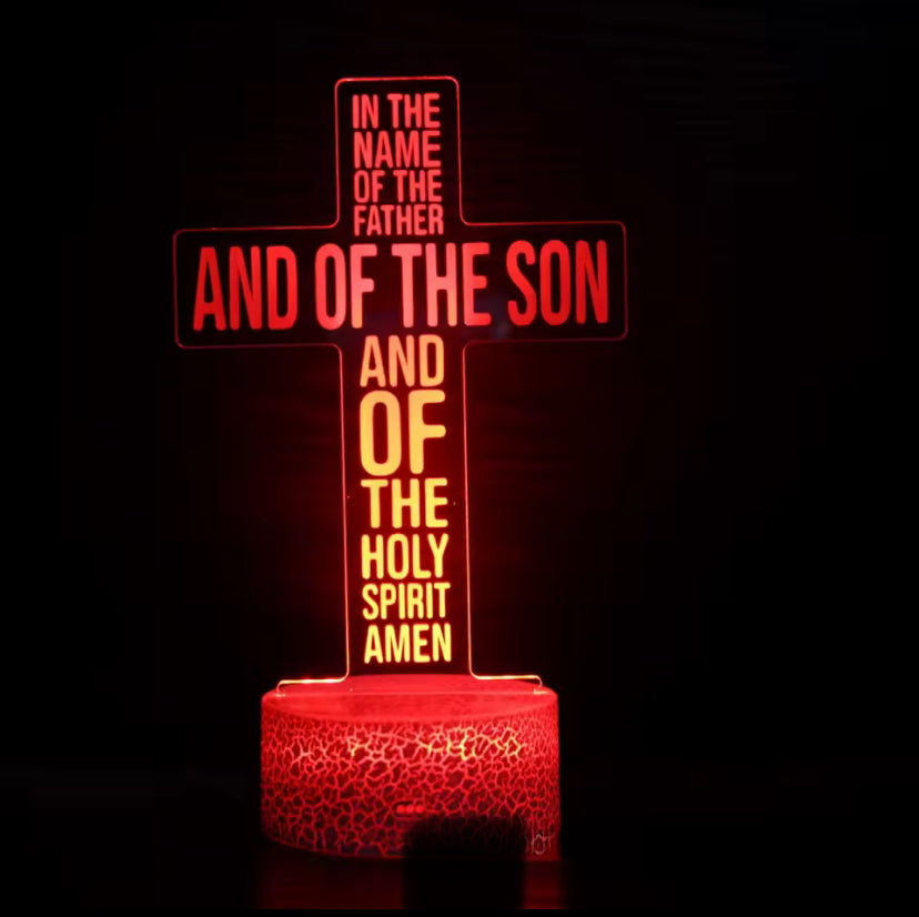 Acryl Kruis 3D Lamp