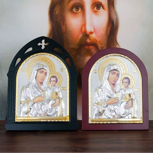 Icoon van Maria en Jezus