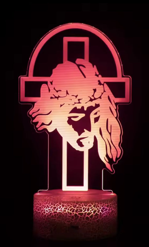 Nacht Jezus Cross 3D Illusie Lamp