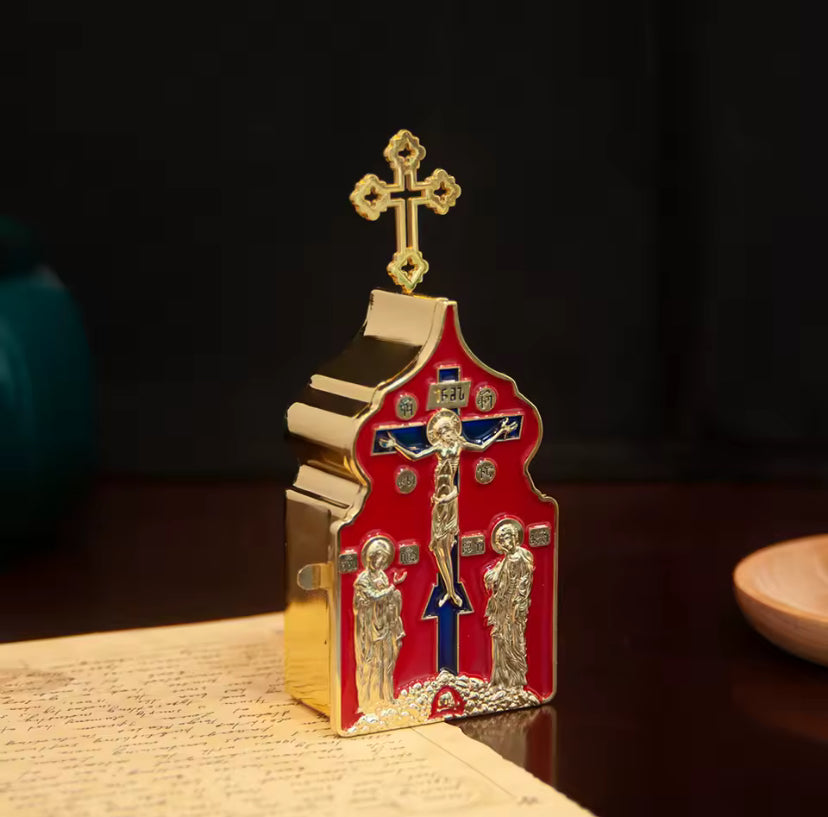 Kruismuurdecoratie Met Vergulding