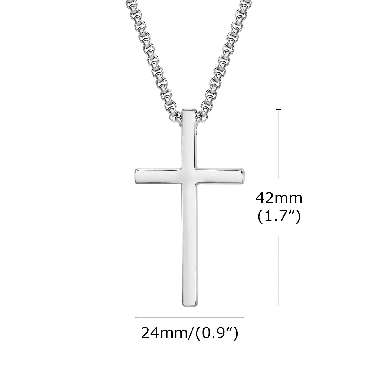 zilverkleurige metalen effen kruishanger