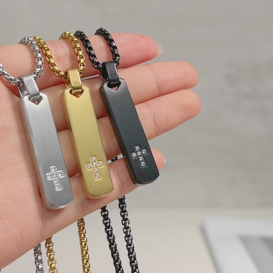 Matte kruis zirkoon hanger ketting